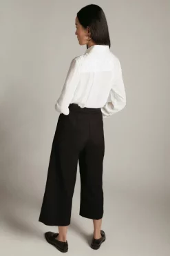 Deals ✨ Karen Millen Essential Techno Woven Wide Leg Trouser 🔔 -Occasionwear Popular Store akk00182 black xl 2