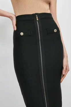 Best reviews of 🎉 Karen Millen Military Bandage Knitted Pencil Midi 👗 Skirt 🌟 -Occasionwear Popular Store akk00595 black xl 4