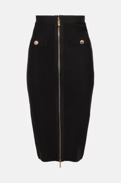 Best reviews of 🎉 Karen Millen Military Bandage Knitted Pencil Midi 👗 Skirt 🌟 -Occasionwear Popular Store akk00595 black xl 5