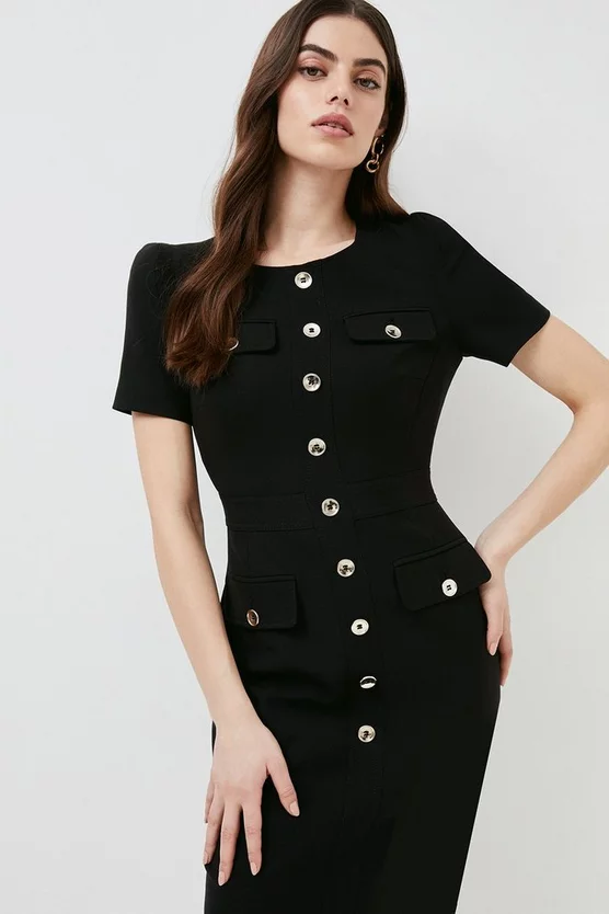 New ๐งจ Karen Millen Tailored Short Sleeve Utility Pencil Midi ๐ Dress โ 7 New ๐งจ Karen Millen Tailored Short Sleeve Utility Pencil Midi ๐ Dress โ - Image 5