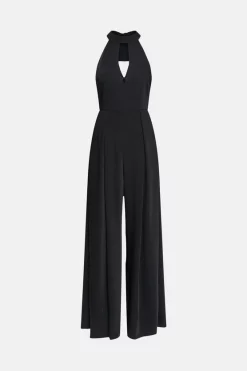 Top 10 🥰 Karen Millen Soft Tailored Halter Neck Wide Leg Jumpsuit ❤️ -Occasionwear Popular Store akk03046 black xl 4