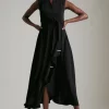 Best Pirce ⭐ Karen Millen Soft Tailored Waterfall Maxi 👗 Dress ⌛ -Occasionwear Popular Store akk03507 black xl 1