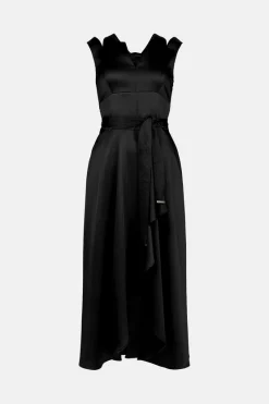 New ⭐ Karen Millen Soft Tailored Short Waterfall Mini 👗 Dress 😀 -Occasionwear Popular Store akk03510 black xl 3