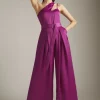 Promo ❤️ Karen Millen Satin Tailored One Shoulder Wide Jumpsuit 🌟 1 Promo ❤️ Karen Millen Satin Tailored One Shoulder Wide Jumpsuit 🌟 -Occasionwear Popular Store akk03762 magenta xl