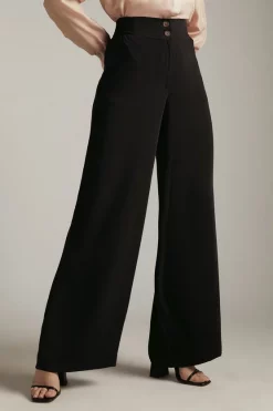 Cheap 🧨 Karen Millen Essential Tailored Wide Leg Woven Trousers 😍 -Occasionwear Popular Store akk03913 black xl 1