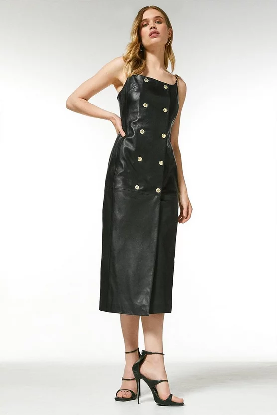 Wholesale โญ Karen Millen Leather Chain Strap Tux Pencil Midi ๐ Dress ๐ 3 Wholesale โญ Karen Millen Leather Chain Strap Tux Pencil Midi ๐ Dress ๐