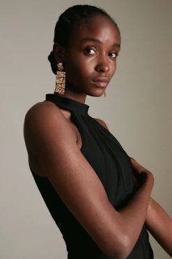 Flash Sale 🥰 Karen Millen Bandage Halter Top Made With Recycled Yarn ⭐ -Occasionwear Popular Store akk04286 black xl 1