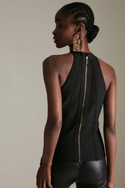 Flash Sale 🥰 Karen Millen Bandage Halter Top Made With Recycled Yarn ⭐ -Occasionwear Popular Store akk04286 black xl 2