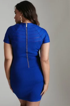 Flash Sale 🔔 Karen Millen Plus size Military 👗 Dress Made With Recycled Yarn - cobalt 🛒 -Occasionwear Popular Store akk04288 cobalt xl 2