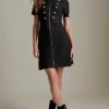 Best Sale 🥰 Karen Millen Military Trim A-line Bandage Knit Mini 👗 Dress ❤️ -Occasionwear Popular Store akk04296 black xl