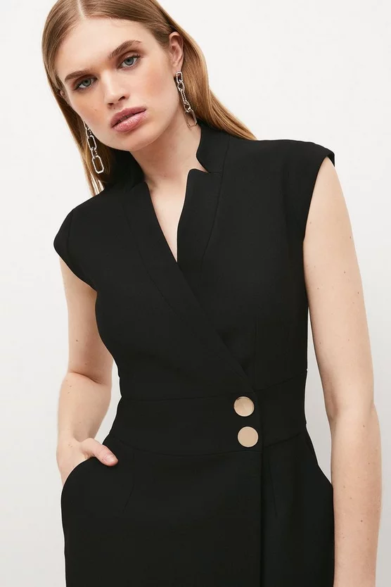 Cheap ๐ฅ Karen Millen Collar Wrap Popper Midi ๐ Dress ๐ 4 Cheap ๐ฅ Karen Millen Collar Wrap Popper Midi ๐ Dress ๐ - Image 2