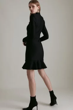 Best reviews of 🌟 Karen Millen Bandage Knit Flippy Mini 👗 Dress In Recycled Yarn 🤩 -Occasionwear Popular Store akk05400 black xl 2