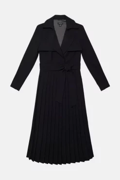 Hot Sale 🌟 Karen Millen Long Sleeve Woven Pleated Midi Trench 👗 Dress 😍 13 Hot Sale 🌟 Karen Millen Long Sleeve Woven Pleated Midi Trench 👗 Dress 😍 -Occasionwear Popular Store akk05462 black xl 3