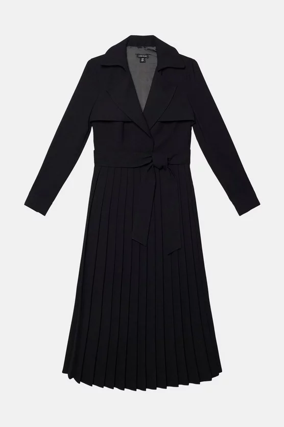 Hot Sale 🌟 Karen Millen Long Sleeve Woven Pleated Midi Trench 👗 Dress 😍 6 Hot Sale 🌟 Karen Millen Long Sleeve Woven Pleated Midi Trench 👗 Dress 😍 - Image 4