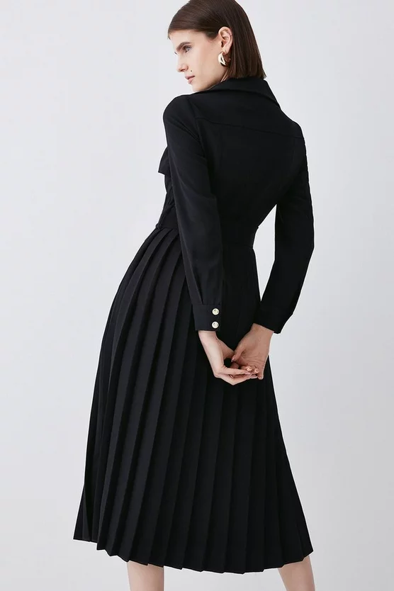 Hot Sale 🌟 Karen Millen Long Sleeve Woven Pleated Midi Trench 👗 Dress 😍 7 Hot Sale 🌟 Karen Millen Long Sleeve Woven Pleated Midi Trench 👗 Dress 😍 - Image 5