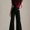 Buy 💯 Karen Millen Italian Technical Power Stretch Wide Leg Trousers - black 👏 -Occasionwear Popular Store akk05544 black xl