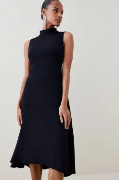 Deals 😉 Karen Millen Soft Tailored High Low Midi 👗 Dress 😉 22 Deals 😉 Karen Millen Soft Tailored High Low Midi 👗 Dress 😉 -Occasionwear Popular Store akk05603 black xl 4