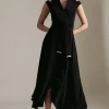 Promo 🎉 Karen Millen Petite Soft Tailored Waterfall Maxi 👗 Dress ✨ -Occasionwear Popular Store akk05630 black xl