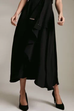 Promo 🎉 Karen Millen Petite Soft Tailored Waterfall Maxi 👗 Dress ✨ -Occasionwear Popular Store akk05630 black xl 1