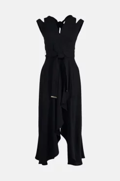 Promo 🎉 Karen Millen Petite Soft Tailored Waterfall Maxi 👗 Dress ✨ -Occasionwear Popular Store akk05630 black xl 3