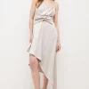 Brand new 🔥 Karen Millen Satin Crepe Wrap Detail Midi Cami 👗 Dress 🧨 -Occasionwear Popular Store akk05984 grey xl