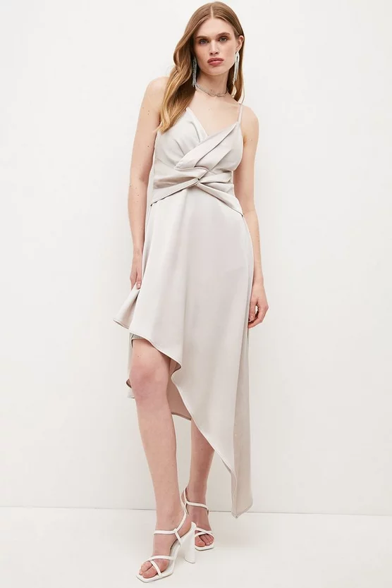 Brand new ๐ฅ Karen Millen Satin Crepe Wrap Detail Midi Cami ๐ Dress ๐งจ 3 Brand new ๐ฅ Karen Millen Satin Crepe Wrap Detail Midi Cami ๐ Dress ๐งจ