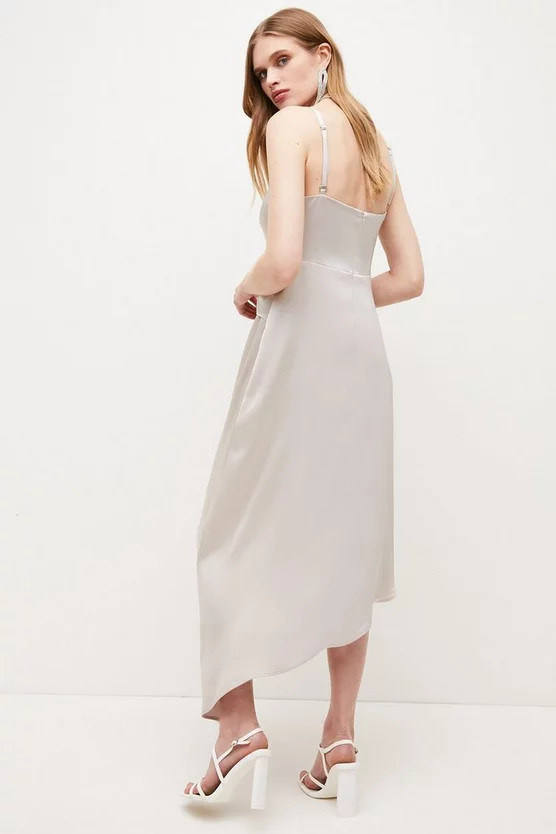 Brand new ๐ฅ Karen Millen Satin Crepe Wrap Detail Midi Cami ๐ Dress ๐งจ 5 Brand new ๐ฅ Karen Millen Satin Crepe Wrap Detail Midi Cami ๐ Dress ๐งจ - Image 3