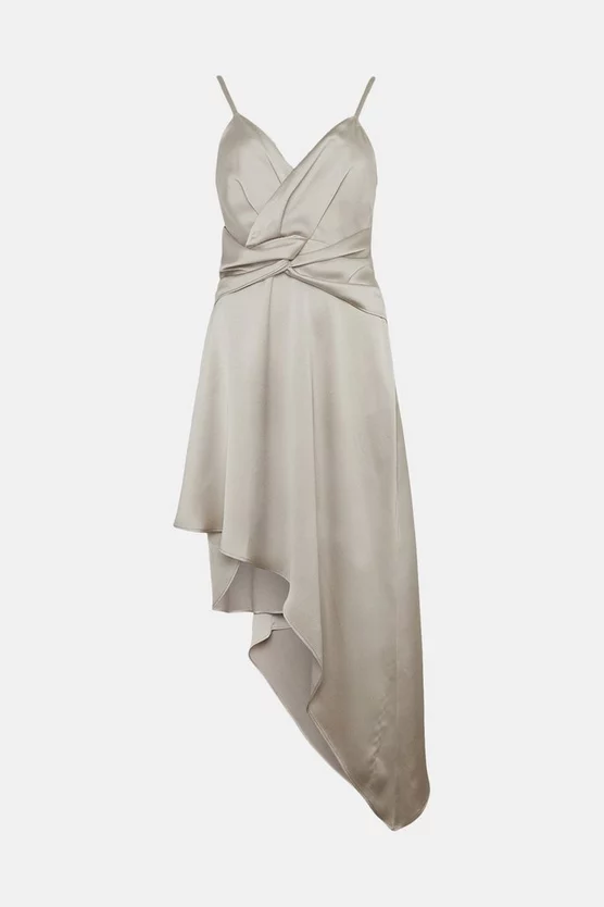Brand new ๐ฅ Karen Millen Satin Crepe Wrap Detail Midi Cami ๐ Dress ๐งจ 6 Brand new ๐ฅ Karen Millen Satin Crepe Wrap Detail Midi Cami ๐ Dress ๐งจ - Image 4