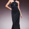 Best deal 🥰 Karen Millen Halter Neck Sparkle Jersey Maxi 👗 Dress ✔️ -Occasionwear Popular Store akk06303 black xl