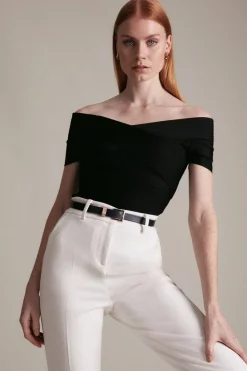 Hot Sale 😉 Karen Millen Bandage Bardot Top Made With Recycled Yarn ❤️