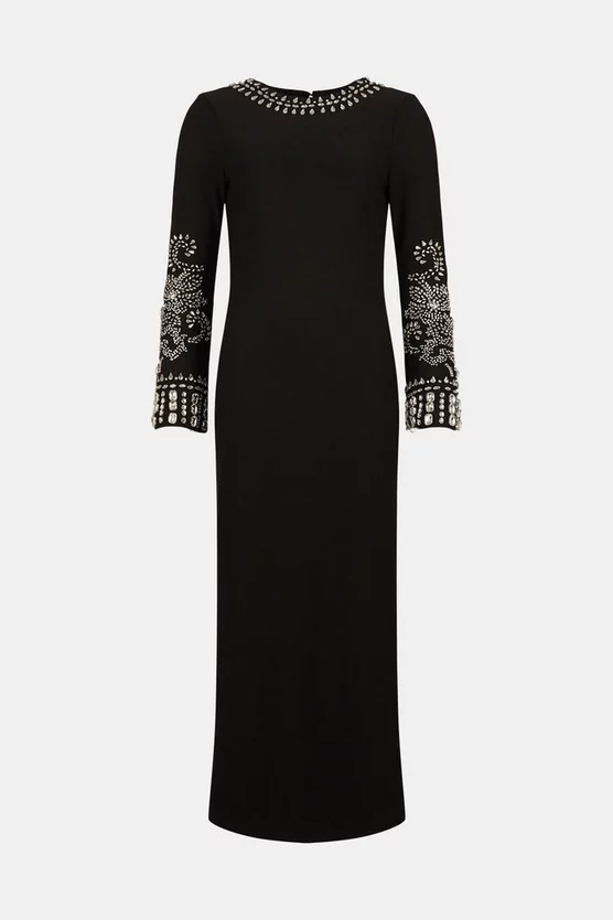 Outlet π Karen Millen Embellished Detail Figure Form Crepe Midaxi π Dress π 6 Outlet π Karen Millen Embellished Detail Figure Form Crepe Midaxi π Dress π - Image 4