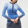 Discount 🔔 Karen Millen Ombre Sparkle Knitted A Line 👗 Dress ⭐ -Occasionwear Popular Store akk06551 blue xl