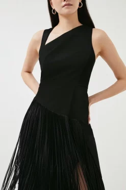 Top 10 ๐ Karen Millen Tailored Fringe Detail Pencil Midi ๐ Dress - black ๐ 9 Top 10 ๐ Karen Millen Tailored Fringe Detail Pencil Midi ๐ Dress - black ๐ -Occasionwear Popular Store akk06700 black xl 1