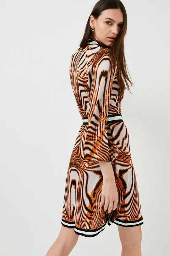 Budget ๐ Karen Millen Slinky Knit Animal Wrap ๐ Dress - brown ๐ 5 Budget ๐ Karen Millen Slinky Knit Animal Wrap ๐ Dress - brown ๐ - Image 3
