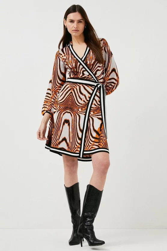 Budget ๐ Karen Millen Slinky Knit Animal Wrap ๐ Dress - brown ๐ 6 Budget ๐ Karen Millen Slinky Knit Animal Wrap ๐ Dress - brown ๐ - Image 4