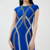 Cheap 🌟 Karen Millen Contoured Jacquard Bandage Knit Bodycon 👗 Dress - cobalt 🔥 -Occasionwear Popular Store akk07013 cobalt xl