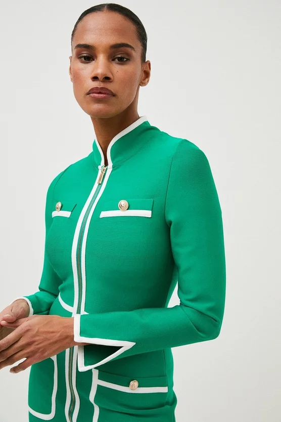 Discount ๐งจ Karen Millen Bandage Knit Contrast Trim Zipped Aline ๐ Dress ๐ฅ 4 Discount ๐งจ Karen Millen Bandage Knit Contrast Trim Zipped Aline ๐ Dress ๐ฅ - Image 2