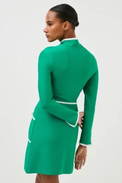 Discount ๐งจ Karen Millen Bandage Knit Contrast Trim Zipped Aline ๐ Dress ๐ฅ 9 Discount ๐งจ Karen Millen Bandage Knit Contrast Trim Zipped Aline ๐ Dress ๐ฅ -Occasionwear Popular Store akk07019 green xl 2