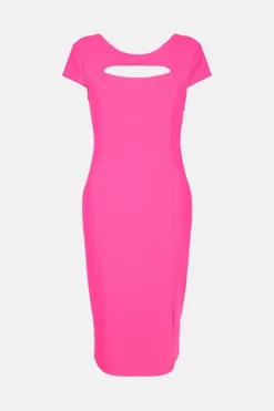 Cheap 🤩 Karen Millen Compact Viscose X Trim Back Pencil Midi 👗 Dress - red 🔥 -Occasionwear Popular Store akk07049 hot20pink xl 3