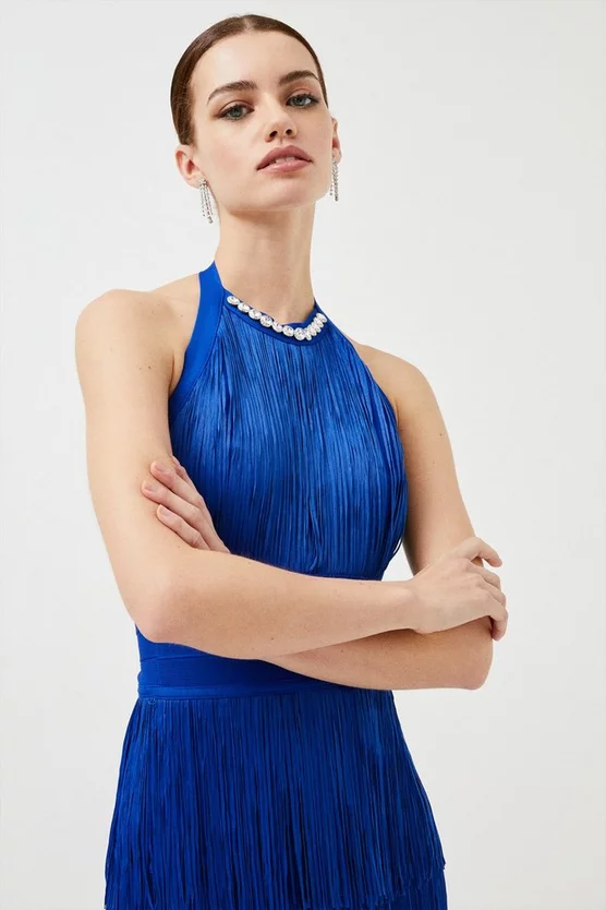 Deals ๐คฉ Karen Millen Petite Bandage Knit Fringed ๐ Dress - cobalt ๐ 4 Deals ๐คฉ Karen Millen Petite Bandage Knit Fringed ๐ Dress - cobalt ๐ - Image 2
