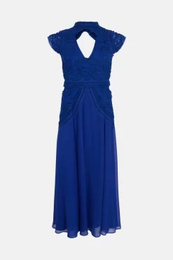 Promo ✨ Karen Millen Cornelli Embellished Cap Sleeve Woven Maxi - cobalt ❤️ -Occasionwear Popular Store akk07062 cobalt xl 3