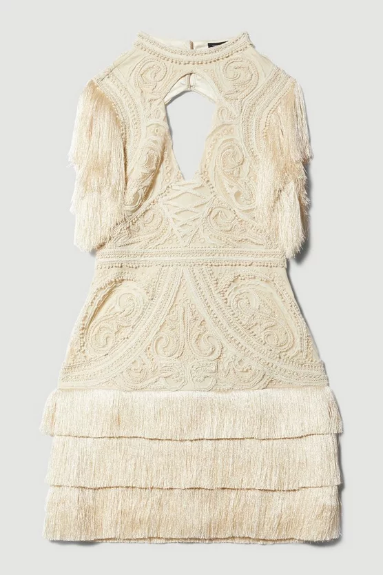 Best Pirce ๐ Karen Millen Cornelli Embellished Fringed Woven ๐ Dress โ๏ธ 6 Best Pirce ๐ Karen Millen Cornelli Embellished Fringed Woven ๐ Dress โ๏ธ - Image 4