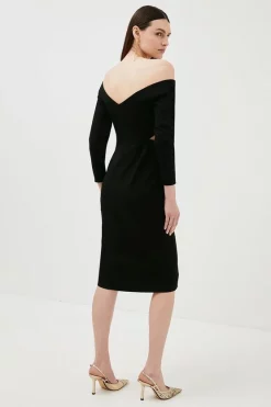Cheapest 💯 Karen Millen Structured Crepe Zip Forever Bardot Midi 👗 Dress - black 💯 9 Cheapest 💯 Karen Millen Structured Crepe Zip Forever Bardot Midi 👗 Dress - black 💯 -Occasionwear Popular Store akk07143 black xl 2