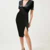 Hot Sale 💯 Karen Millen Structured Crepe And Pu Contrast Pencil Midi 👗 Dress - black 🌟 2 Hot Sale 💯 Karen Millen Structured Crepe And Pu Contrast Pencil Midi 👗 Dress - black 🌟 -Occasionwear Popular Store akk07241 black xl