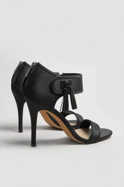 Promo 🔥 Karen Millen Satin Tassel Trim 👠 Heels 🎁 -Occasionwear Popular Store akk07292 black xl 2