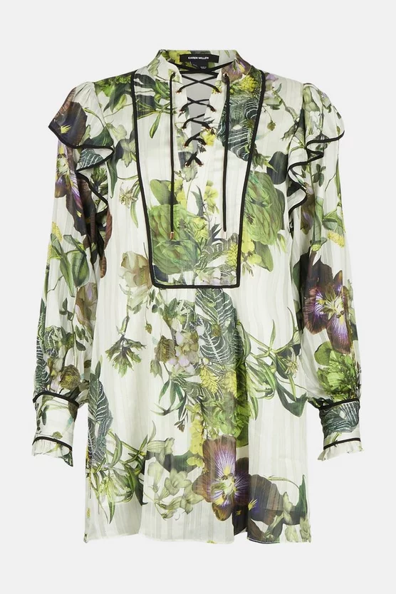 Best deal ๐ฅฐ Karen Millen Botanical Floral Woven Lace Up Tunic โญ 7 Best deal ๐ฅฐ Karen Millen Botanical Floral Woven Lace Up Tunic โญ - Image 5