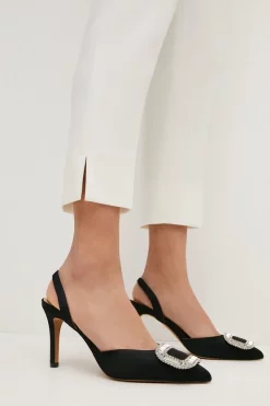 Flash Sale 👍 Karen Millen Diamante Satin Sling Back 👍