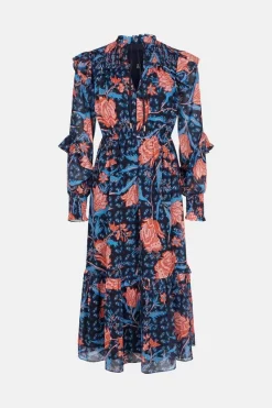 Discount ๐ Karen Millen Geo Floral Shirred Woven Maxi ๐ 11 Discount ๐ Karen Millen Geo Floral Shirred Woven Maxi ๐ -Occasionwear Popular Store akk07621 floral xl 3