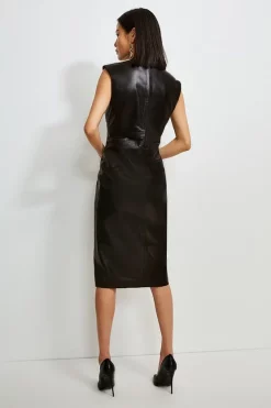 Cheapest π Karen Millen Leather Snaffle Trim Pocket Midi π Dress π 9 Cheapest π Karen Millen Leather Snaffle Trim Pocket Midi π Dress π -Occasionwear Popular Store akk93645 black xl 2