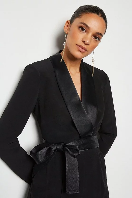 Brand new ✔️ Karen Millen Tuxedo Belted Wrap Jumpsuit ✔️ 4 Brand new ✔️ Karen Millen Tuxedo Belted Wrap Jumpsuit ✔️ - Image 2